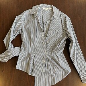 Veronica Beard Asymmetrical Striped Shirt